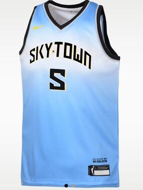 Nike SkyTown Gradient Light Blue and White Basketball Jersey